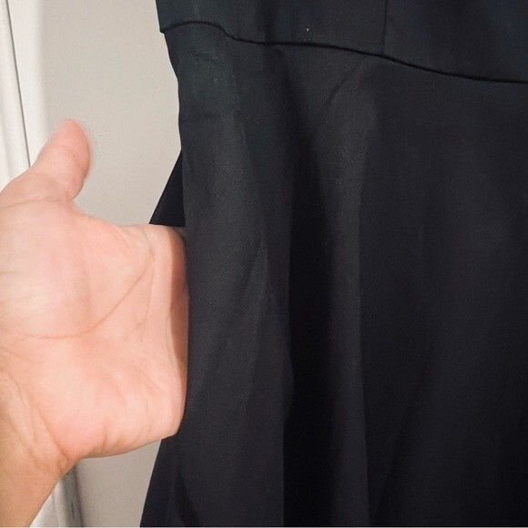 Vintage Pukavt Black Cap Sleeve Midi Dress with Pockets in Women's Size Medium - Picture 6 of 11